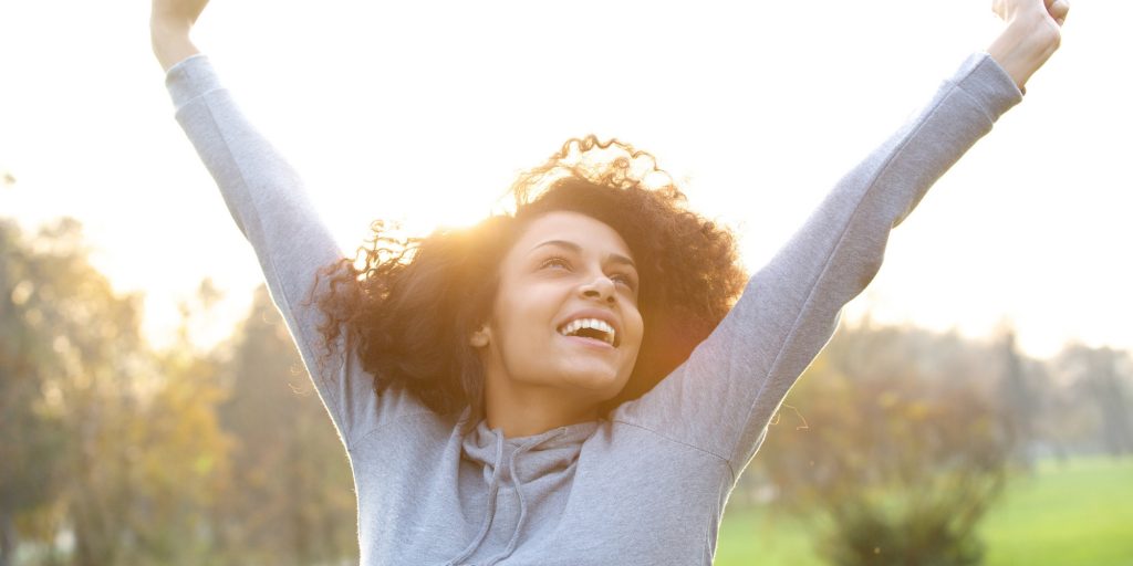 Happy Woman After Fibroid Treatment
