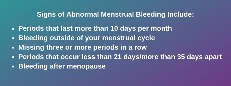 Signs of abnormal menstrual bleeding