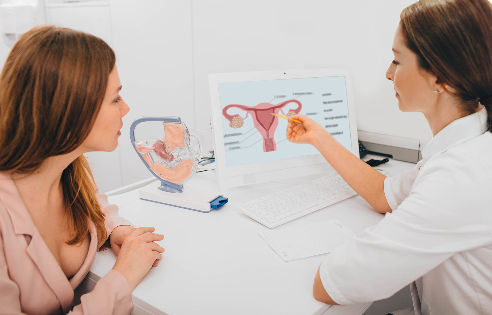 Doctor explains submucosal fibroids to a patient