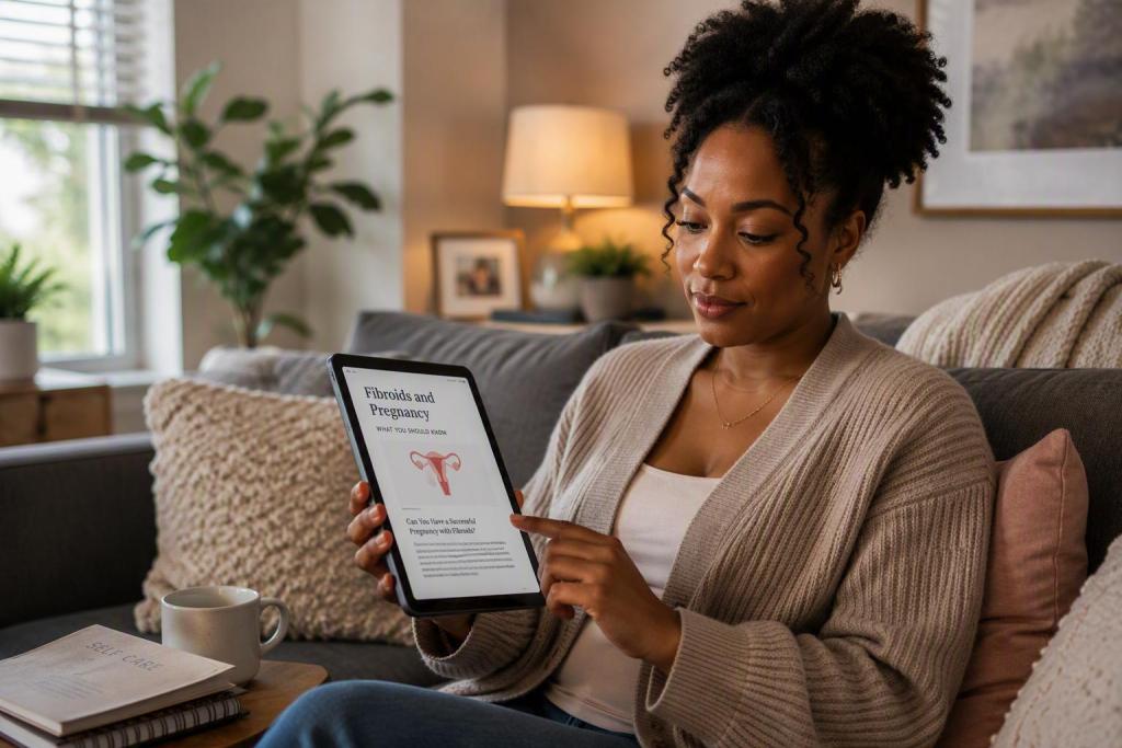 Can You Have A Successful Pregnancy If You Have Fibroids? 3 Woman doing research about fibroids and pregnancy.,
