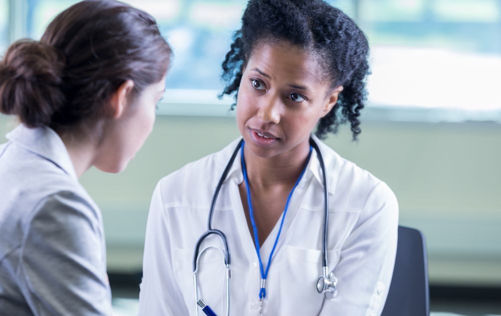 Patient and Doctor Discussing Second Opinion on Fibroid Treatment