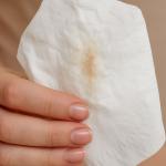 Lady researching discharge before your period