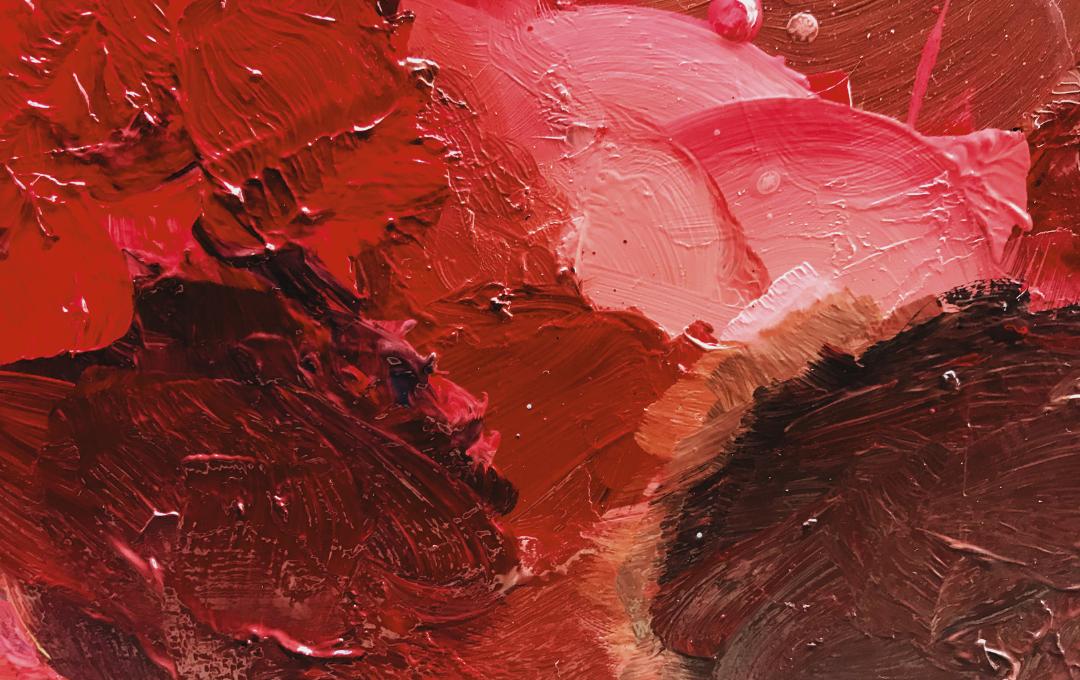 What Does Brown Vaginal Discharge Mean? 2 Paint blotches on a canvas to show the shades ranging from reds to browns.