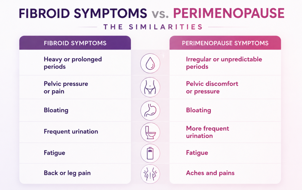 Can Fibroids Lead To A Hysterectomy? What Women Should Know After Porsha Williams' Diagnosis 3 fibroid vs perimenopause symptoms